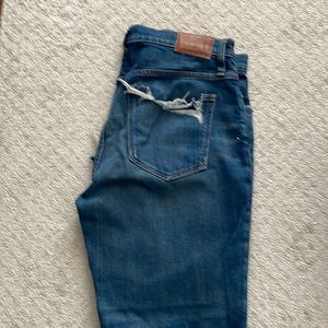 Madewell rivet and thread cropped straight jean 31